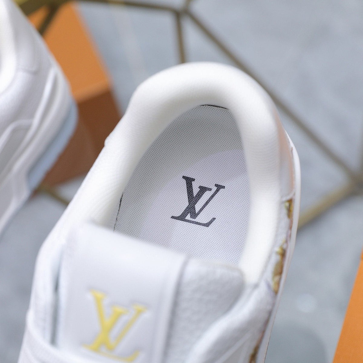 Louis Vuitton Embroidered White Low-Top Sneakers — detail