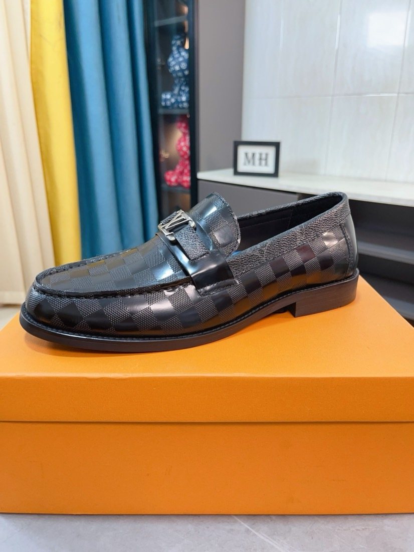 Louis Vuitton Checkerboard Buckle Loafers — side