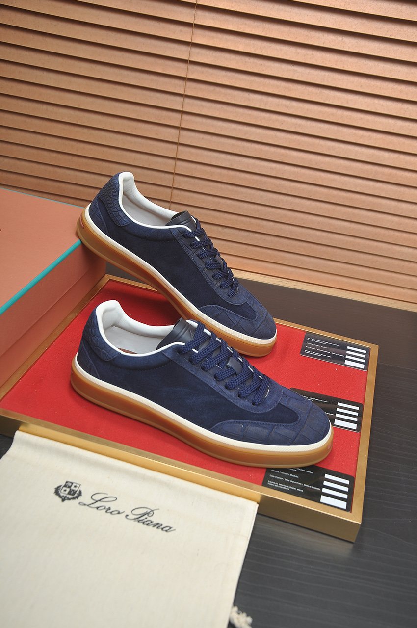 Loro Piana Low-Top Gum Sole Sneakers — front