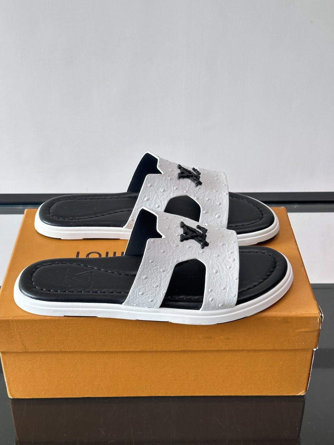 Louis Vuitton Isola Monogram Slide Sandals — front