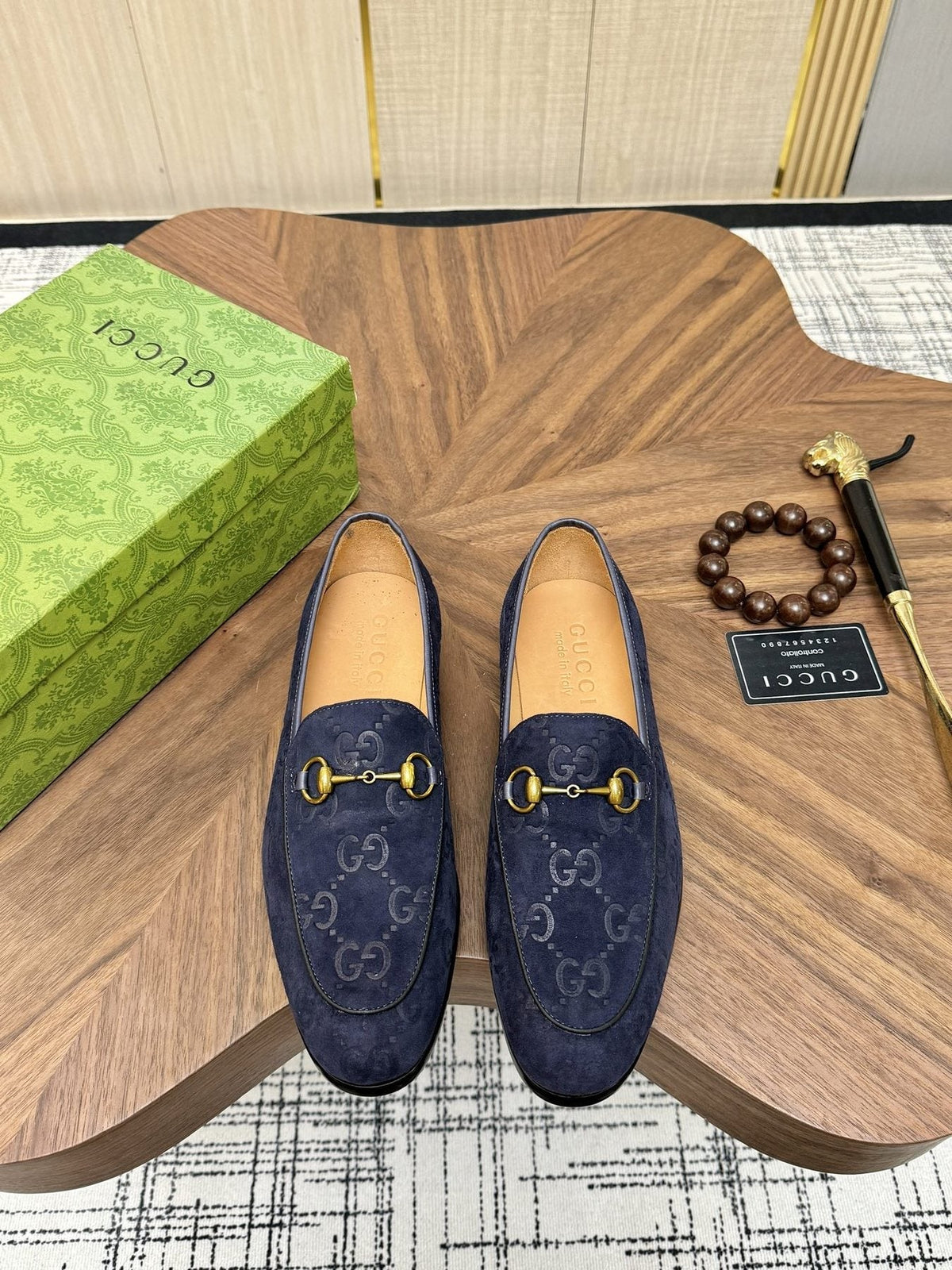 Gucci Horsebit Monogram Loafers — front