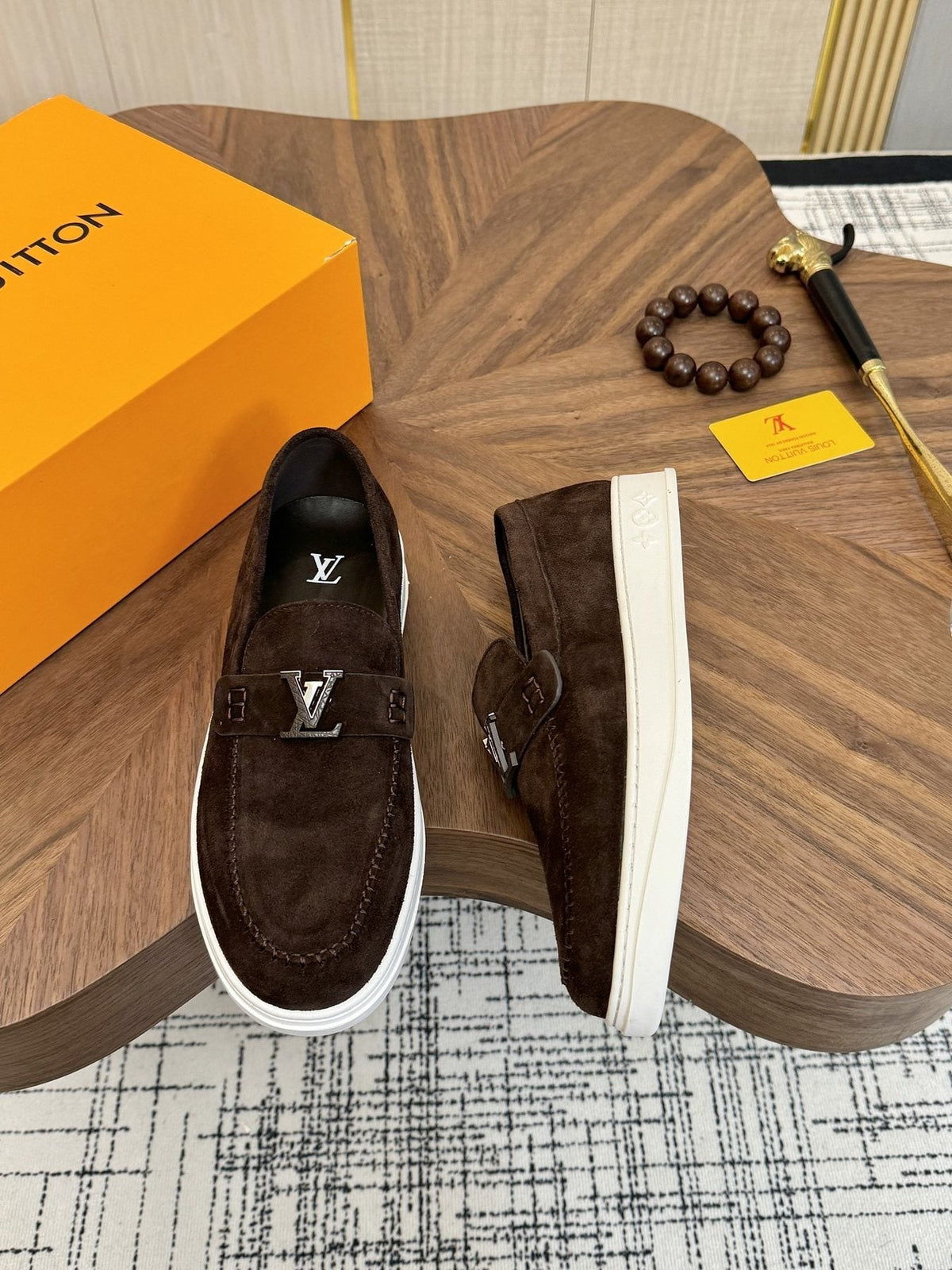 Louis Vuitton LV Logo Slip-On Shoes — front