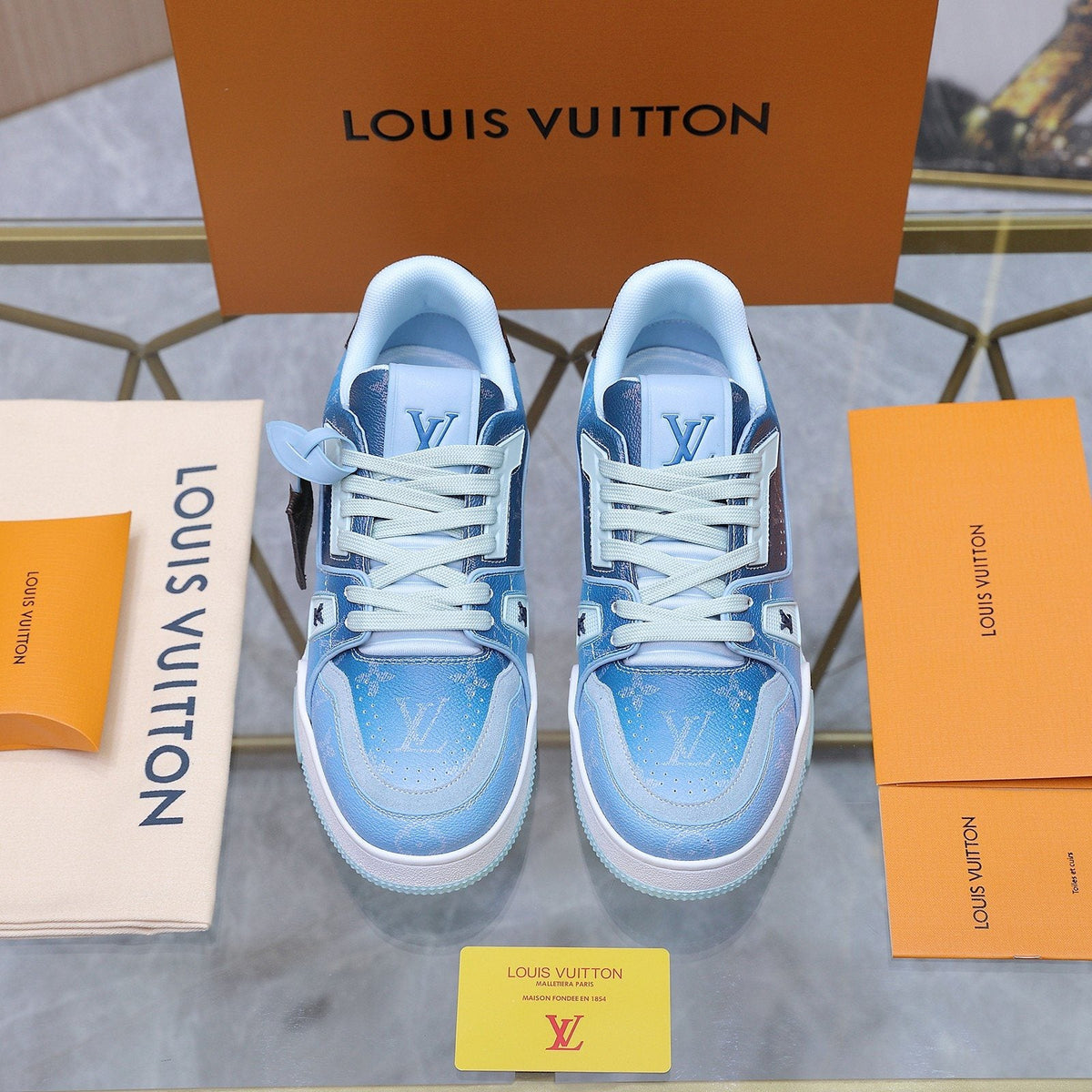 Louis Vuitton Color-Blocked Low-Top Sneakers — front
