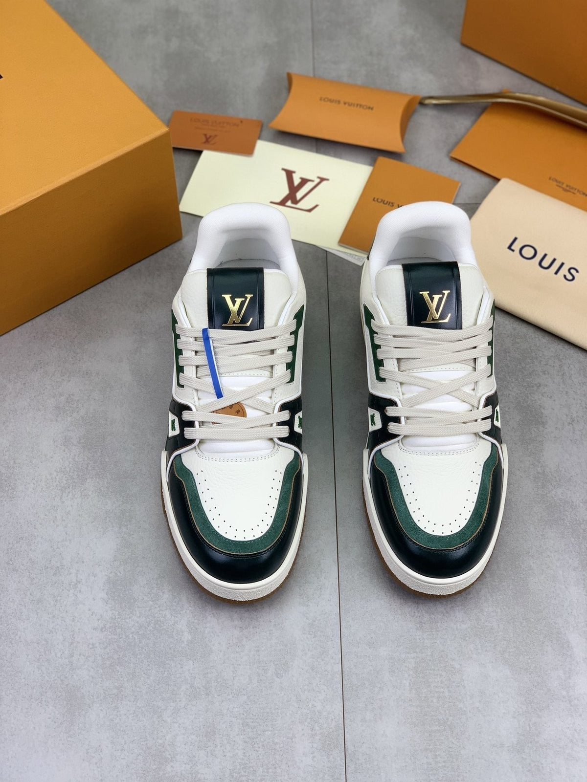 Louis Vuitton Panel-Trim Low-Top Sneakers — front
