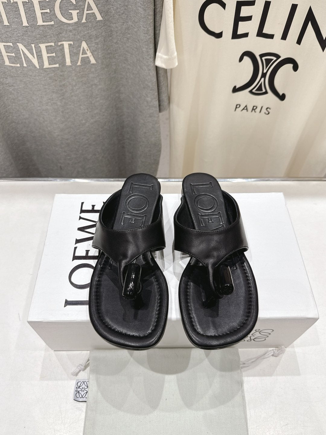 LOEWE Embossed Thong Sandals — hero