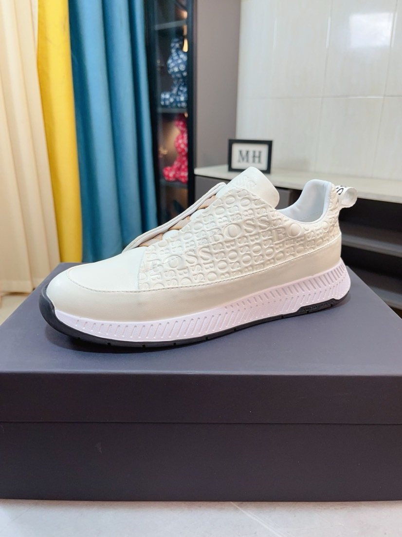 Hugo Boss Textured Slip-On Sneakers — front